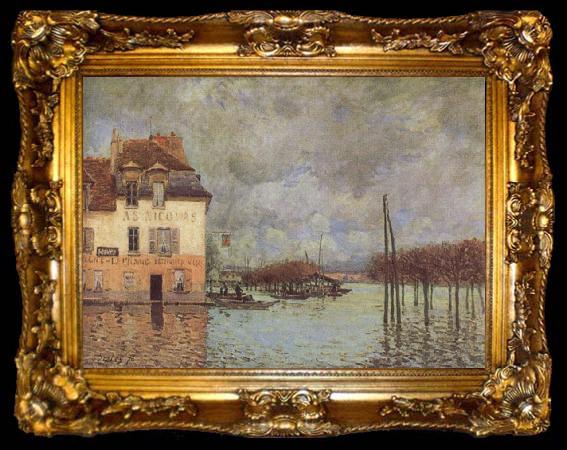 framed  Alfred Sisley Fllod at Port-Marly, ta009-2